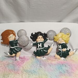 RARE! Vintage Cheerleaders Bundle Of 3 Sexton Metal Hanging Wall Decorations